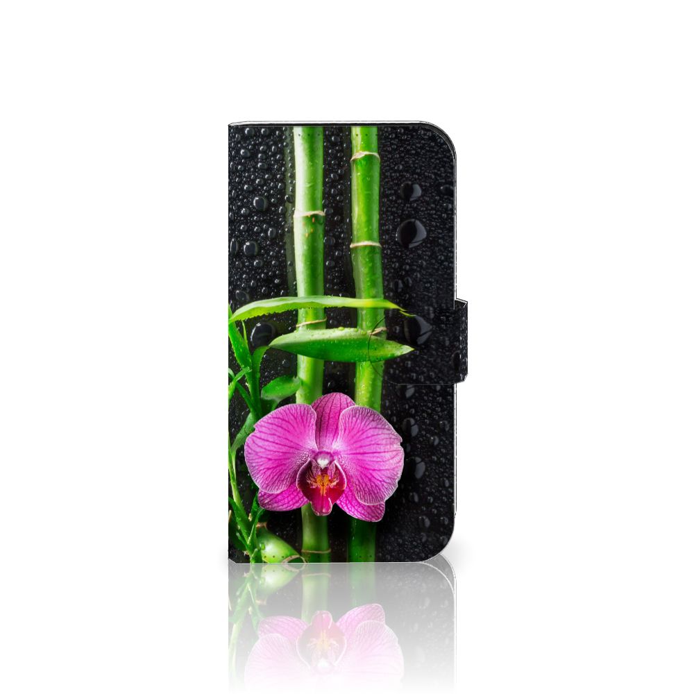 iPhone 15 Pro Hoesje Orchidee met kleurrijke orchidee en bamboe design 🌸