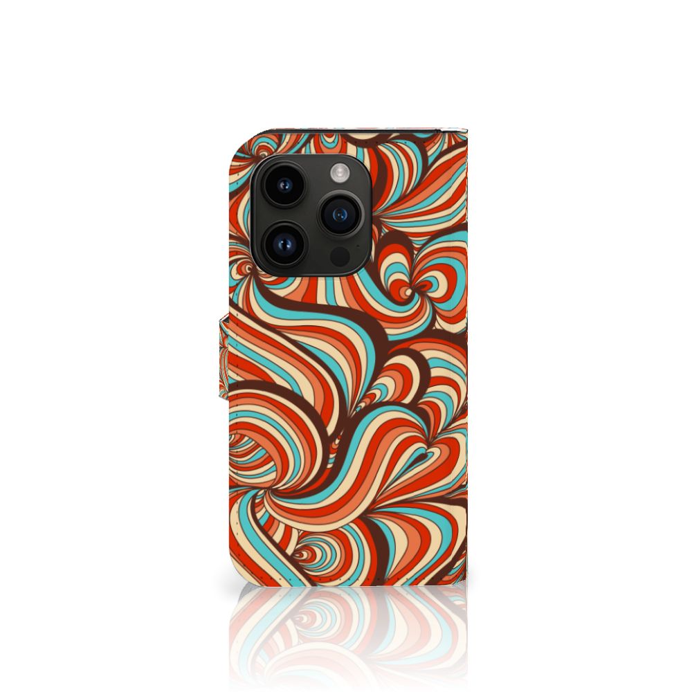 iPhone 15 Pro Hoesje Retro met kleurrijke swirls en duurzaam design 🎨