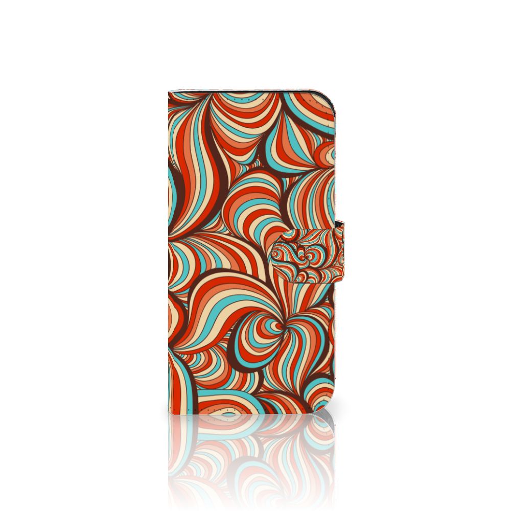 iPhone 15 Pro Hoesje Retro met kleurrijk en artistiek design van spiralen.