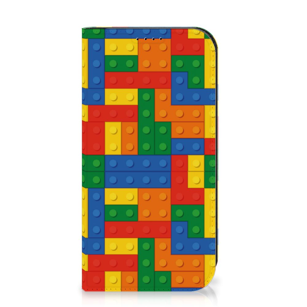 iPhone 15 Pro Hoesje met Magneet Blokken in kleurrijk Lego-blokjes design, ideaal voor fans van creatief speelgoed!