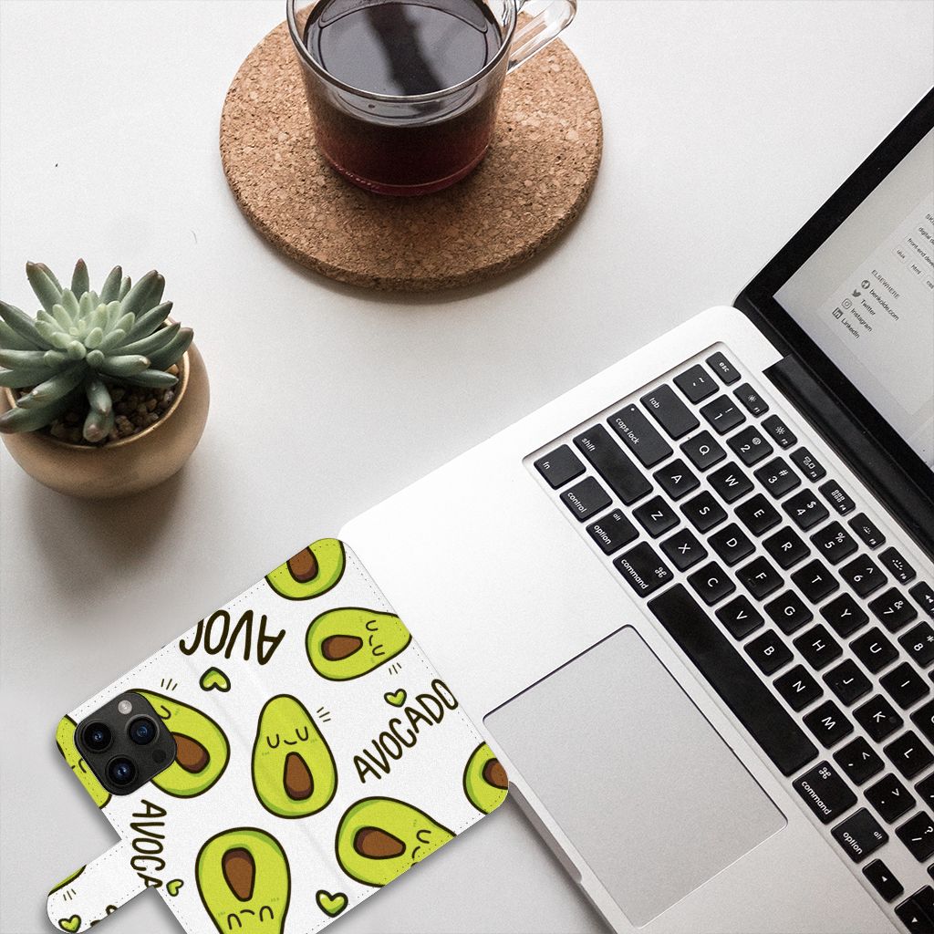 iPhone 15 Pro Leuk Hoesje Avocado Singing design avocado aanzicht