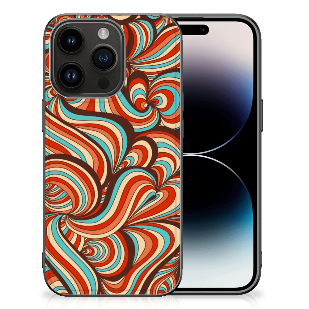 iPhone 15 Pro Leuk Telefoonhoesje Retro back cover vormen print vooraanzicht
