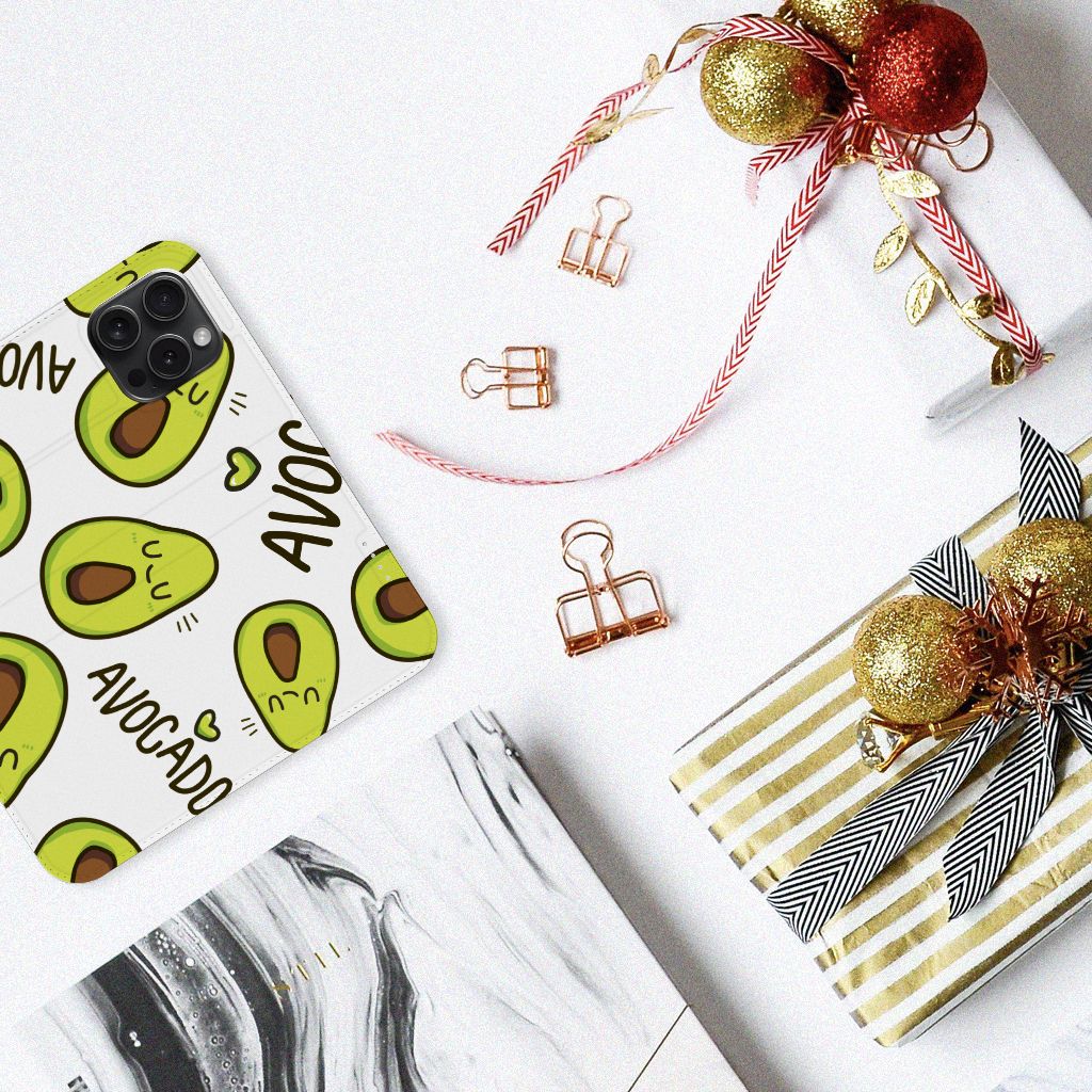 iPhone 15 Pro Magnet Case Avocado Singing avocados design top view