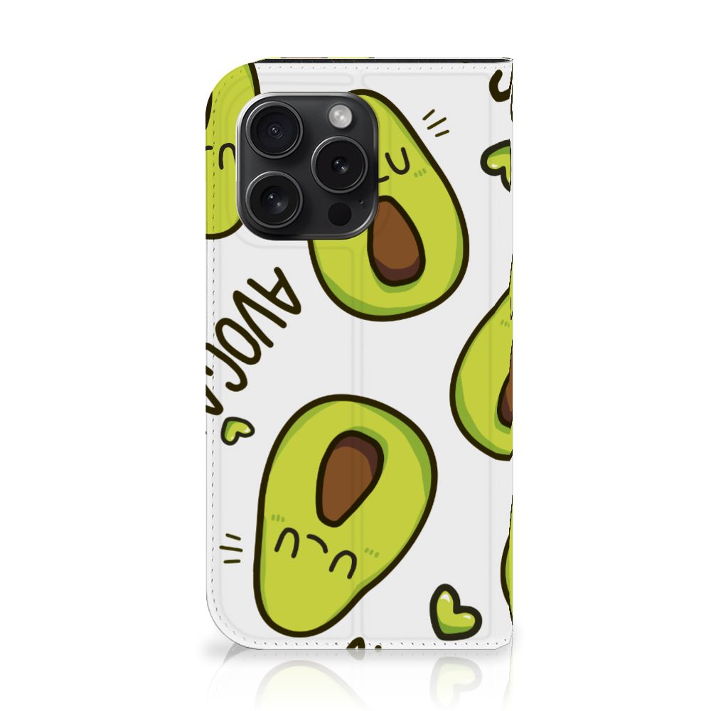 iPhone 15 Pro Magnet Case Avocado Singing voorkant schattige avocado's