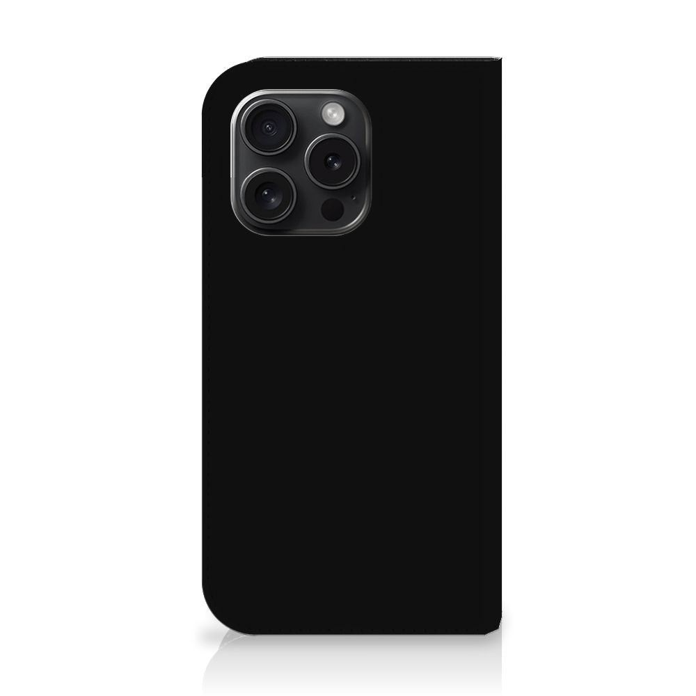 iPhone 15 Pro Magnet Case Boho Text in sleek black design, perfect for stylish protection.