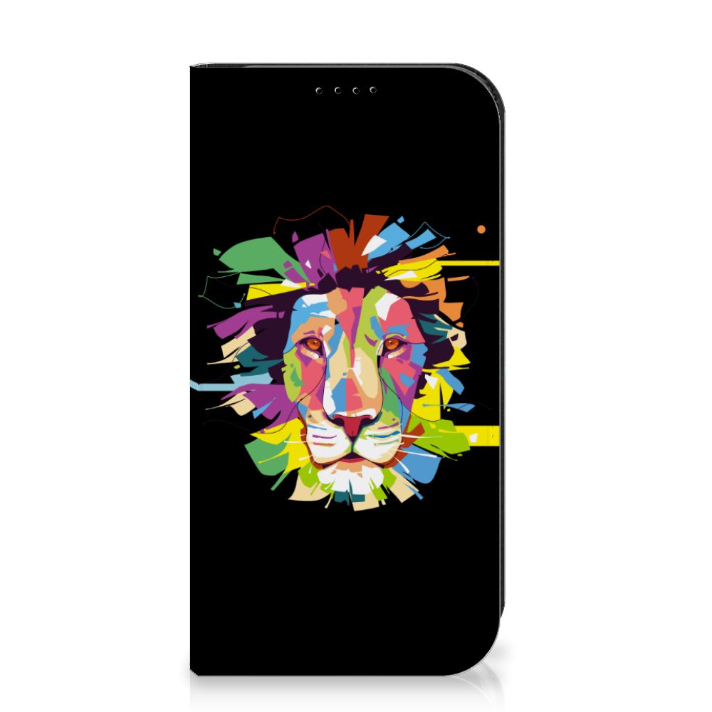 iPhone 15 Pro Magnet Case Lion Color voorkant kleurrijk ontwerp