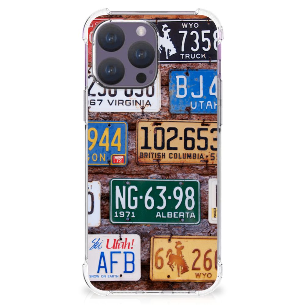 iPhone 15 Pro Max Anti-shock Hoesje met foto Kentekenplaten voorkant