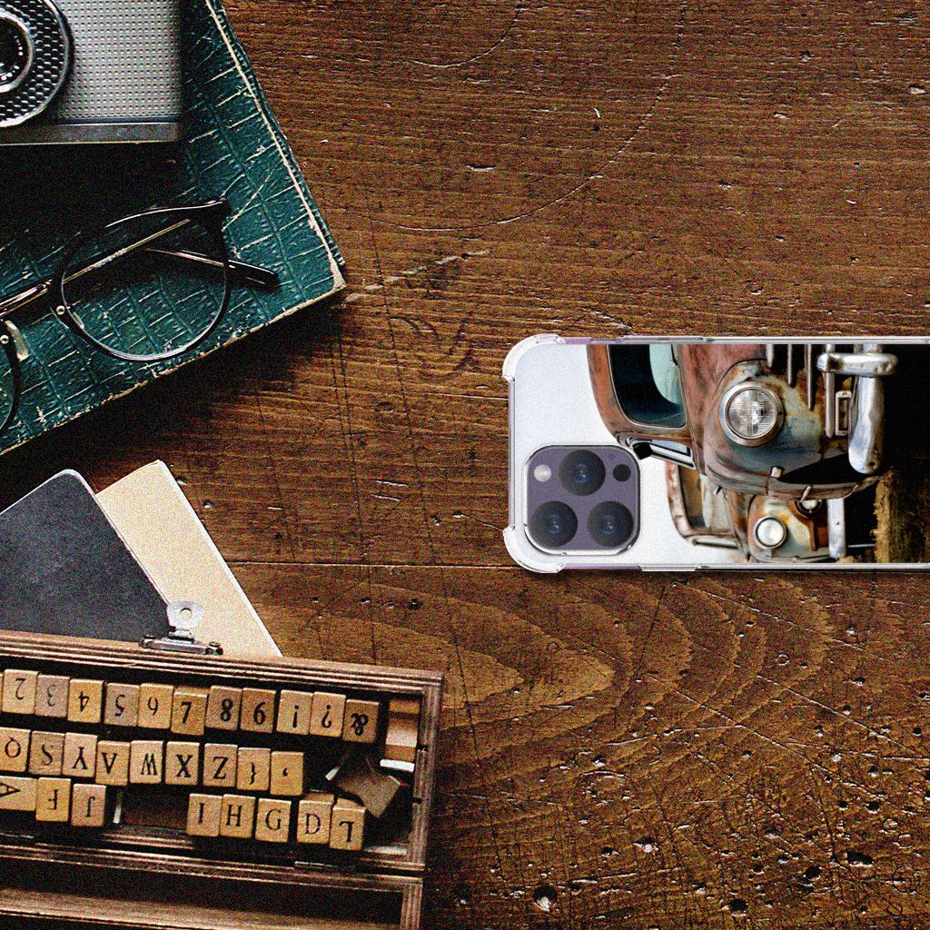 iPhone 15 Pro Max Anti-shock Hoesje met foto Vintage Auto achterkant vintage auto ontwerp
