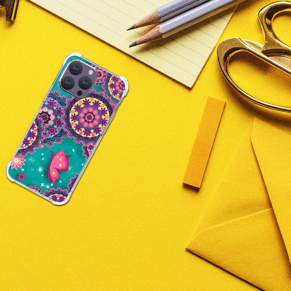 iPhone 15 Pro Max Back Cover Cirkels en Vlinders B2C Telecom