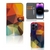 iPhone 15 Pro Max Book Case Polygon Color met kunstzinnige, asymmetrische patronen in regenboogkleuren.