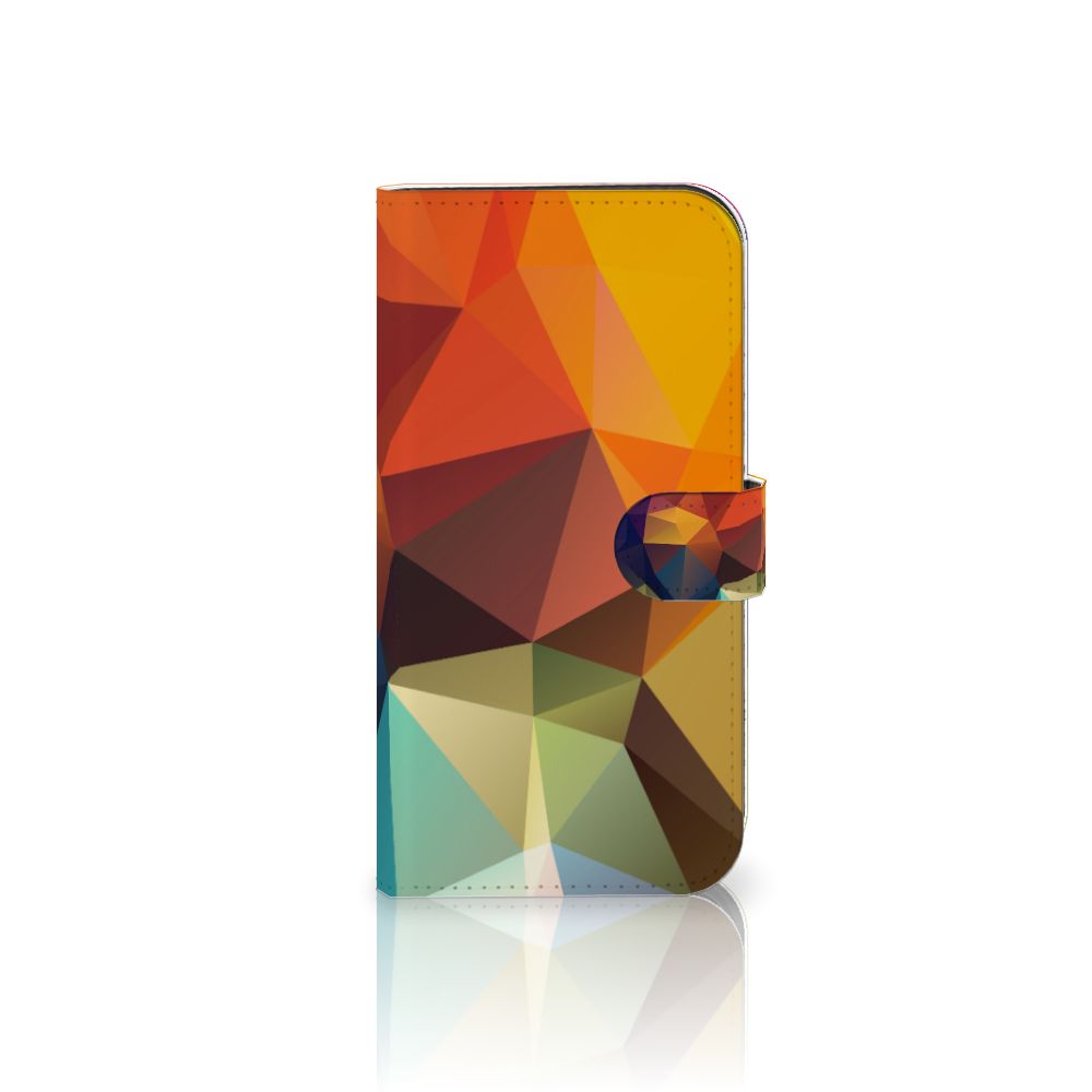 iPhone 15 Pro Max Book Case Polygon Color met kleurrijk geometrisch ontwerp in regenboogtinten 🌈.