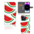 iPhone 15 Pro Max Book Cover Watermelons met vrolijke watermeloenprint en ruimte voor 3 pasjes 🍉.