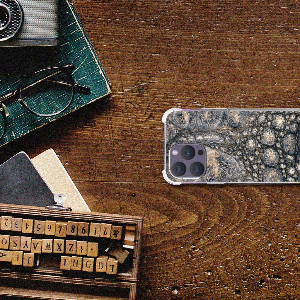 iPhone 15 Pro Max Case Anti-shock Krokodillenprint design bovenaanzicht