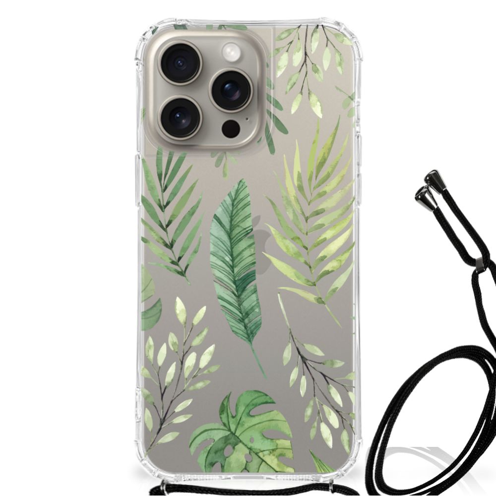 iPhone 15 Pro Max Case Leaves achterkant blad ontwerp