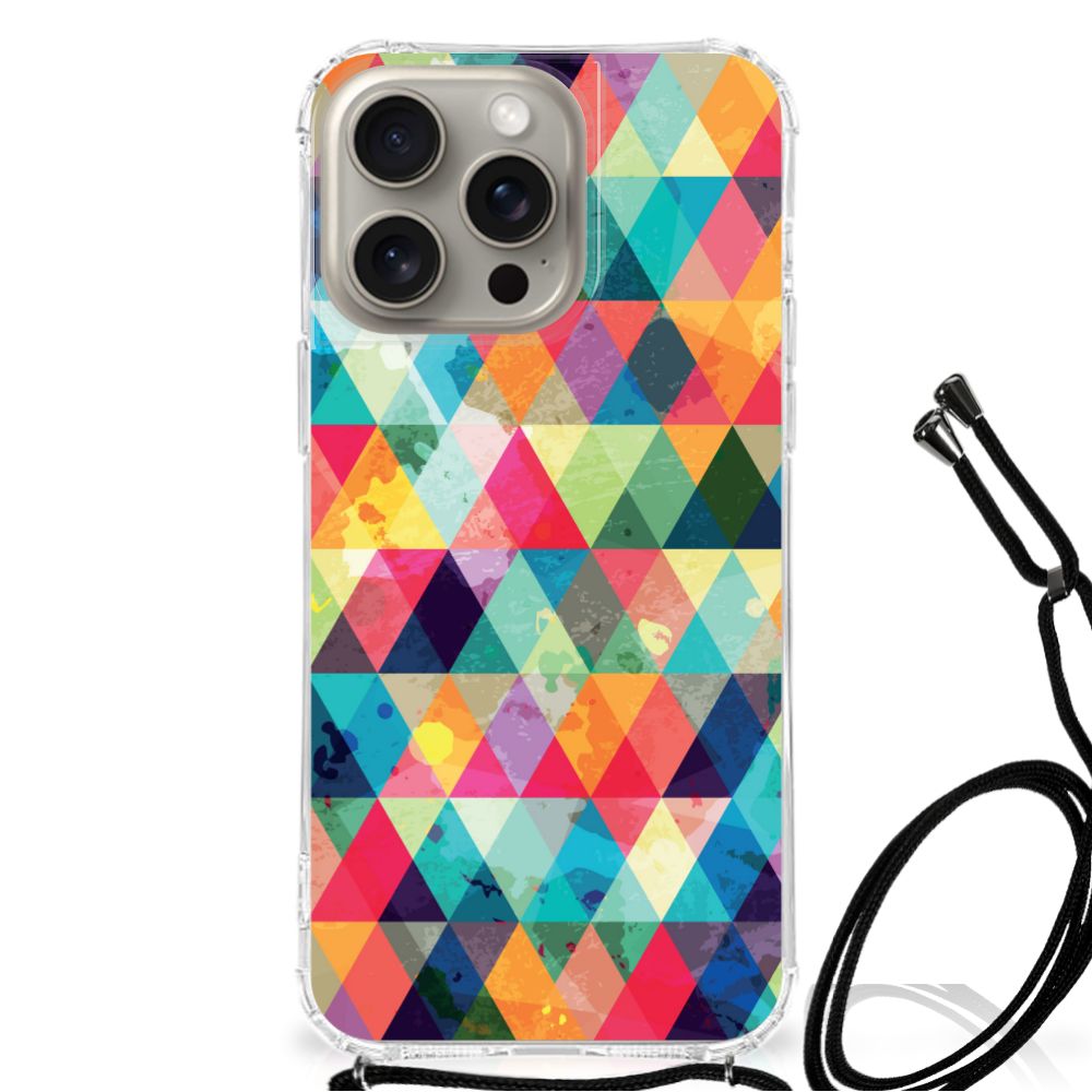 iPhone 15 Pro Max Doorzichtige Silicone Hoesje Geruit B2C Telecom
