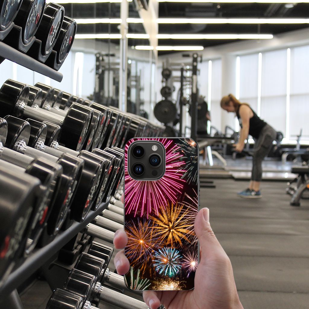 Apple iPhone 15 Pro Max GSM Cover Vuurwerk back cover vuurwerk design hand gym