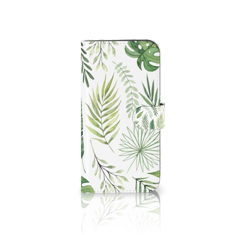 iPhone 15 Pro Max Hoesje Leaves met een mooi groen bladerenpatroon 🌿, perfect voor pasjes en bescherming.