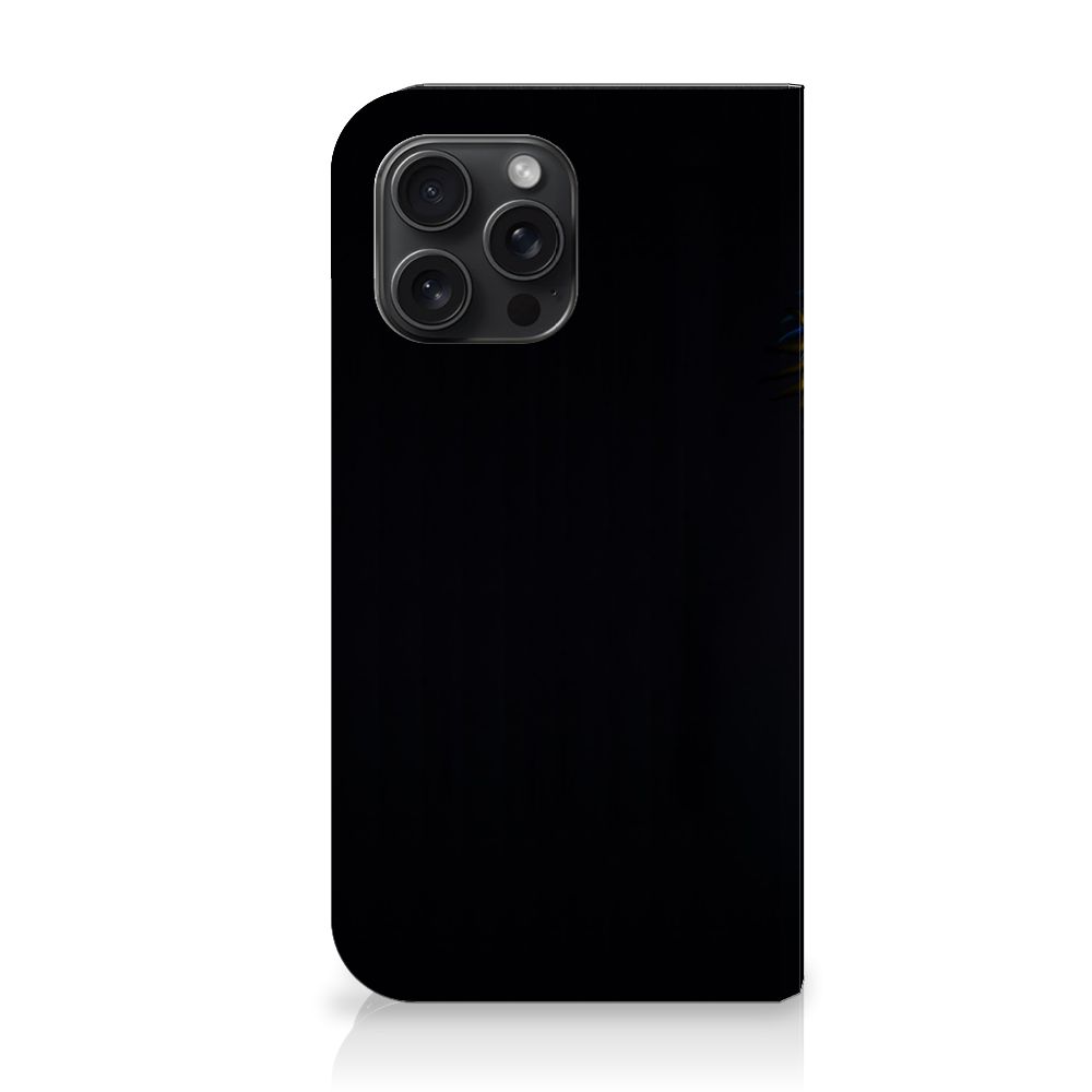 iPhone 15 Pro Max Hoesje maken Papegaai met zwarte achtergrond en kleurrijke papegaai print 🦜.