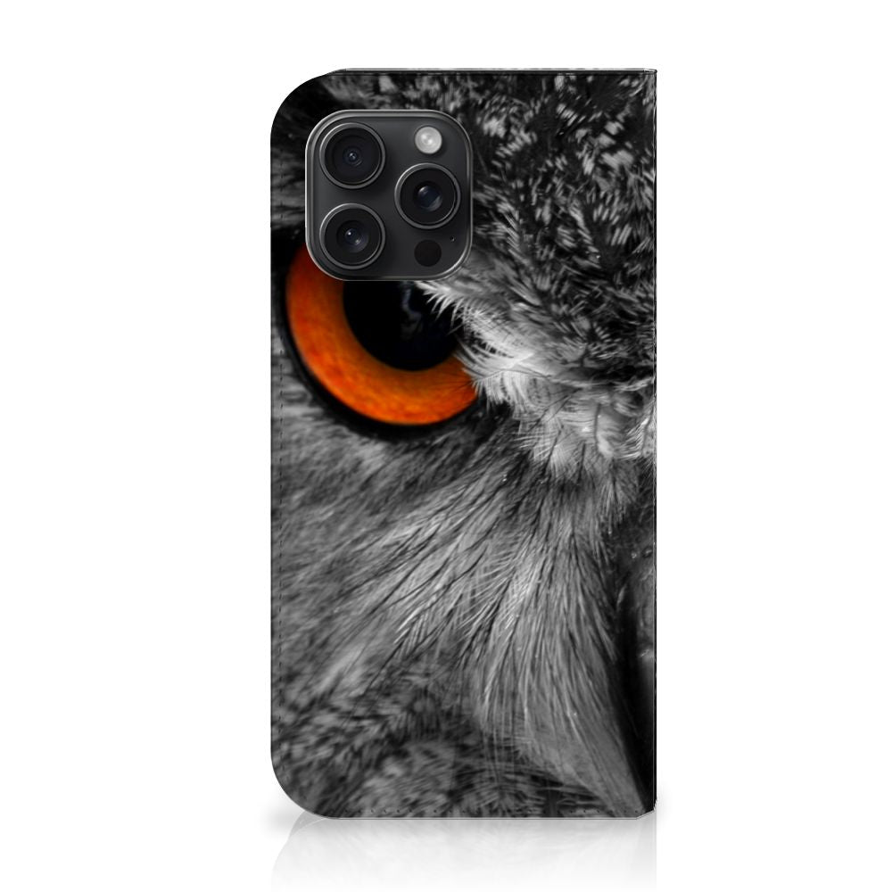 iPhone 15 Pro Max Hoesje maken Uil met close-up uilenoog en detail