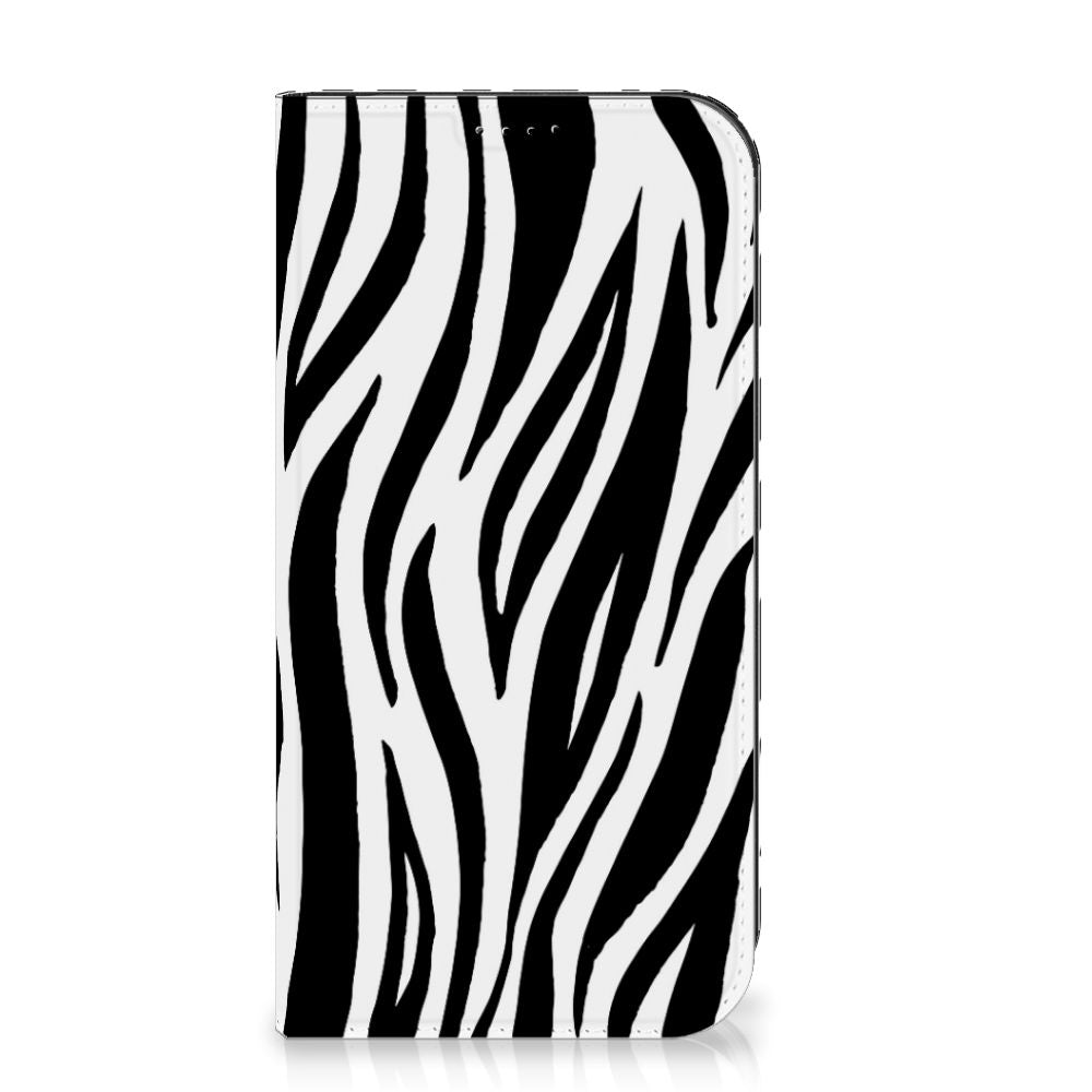iPhone 15 Pro Max Hoesje maken Zebra zwart witte zebra strepen voorkant