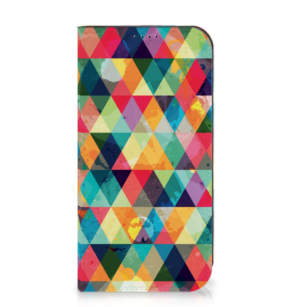 iPhone 15 Pro Max Hoesje met Magneet Geruit met kleurrijk ruitjesdesign