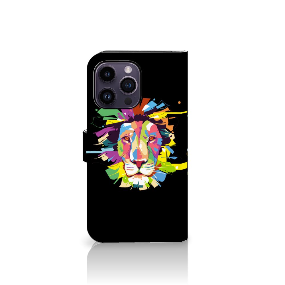 iPhone 15 Pro Max Leuk Hoesje Lion Color met kleurrijk leeuw design voor een unieke uitstraling📱
