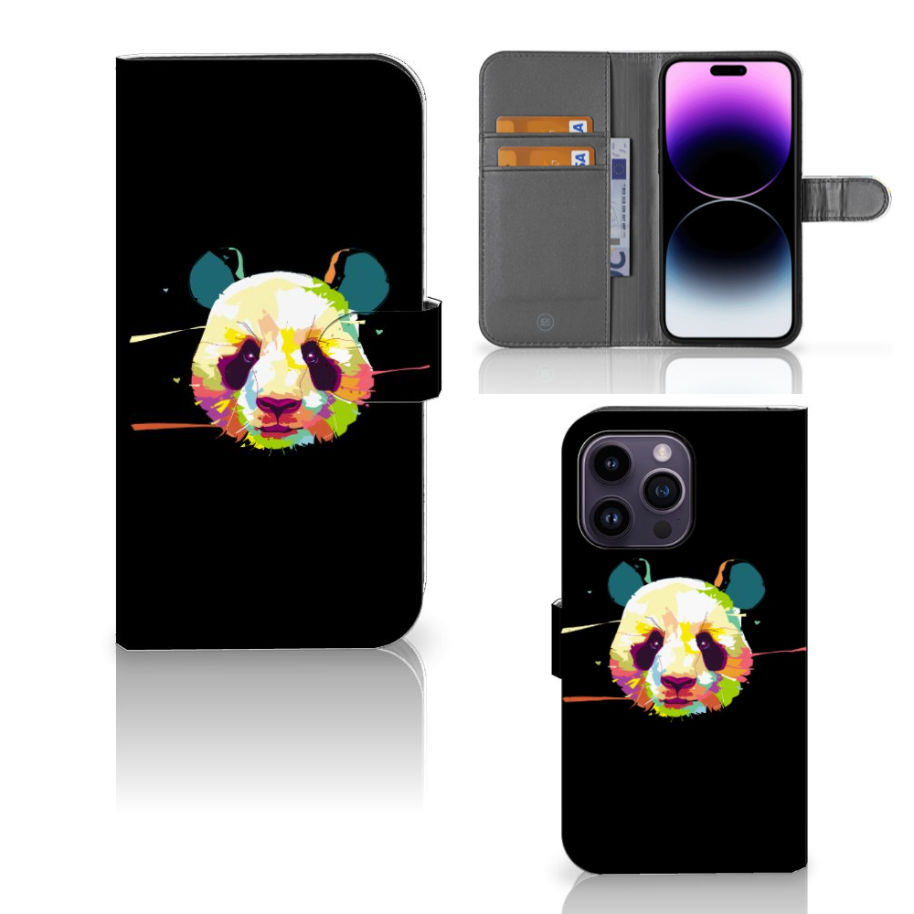 iPhone 15 Pro Max iPhone 15 Pro Max Leuk Hoesje Panda Color panda kleurrijk design voorzijde