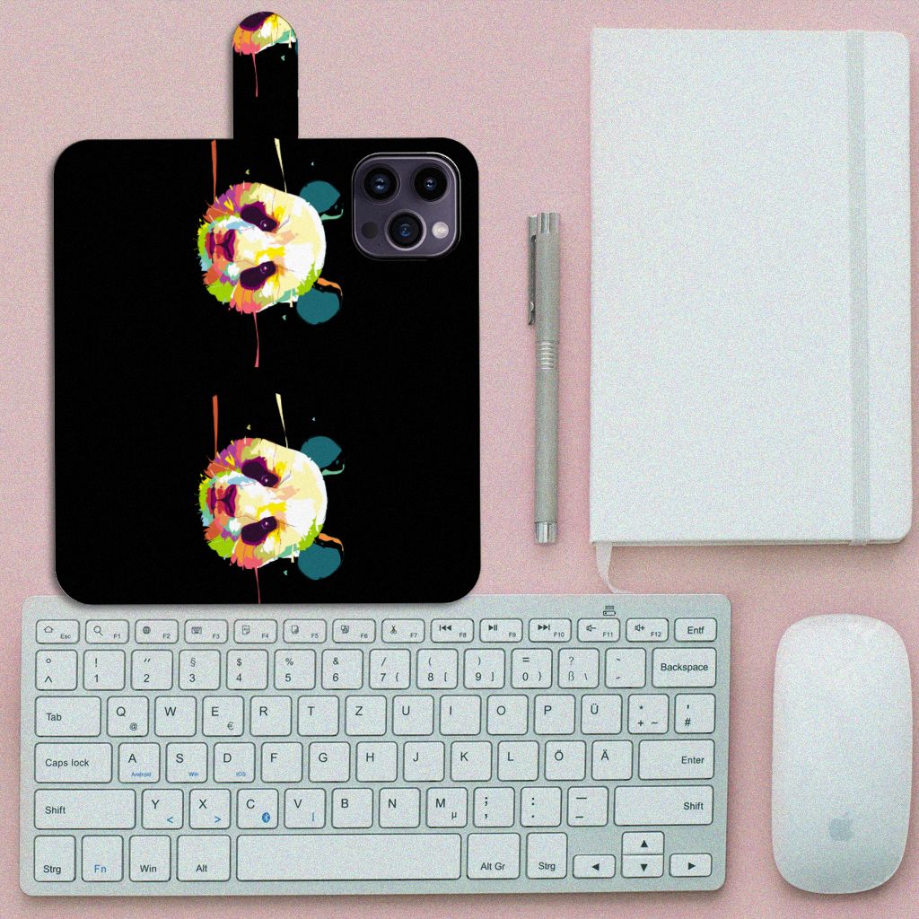 iPhone 15 Pro Max Leuk Hoesje Panda Color hoesje panda kleurrijk aanzicht