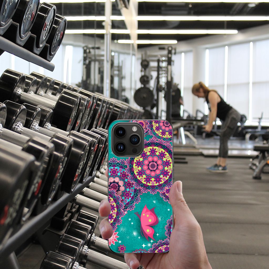 iPhone 15 Pro Max Leuk Telefoonhoesje Cirkels en Vlinders B2C Telecom