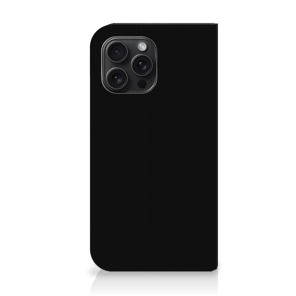 iPhone 15 Pro Max Magnet Case Boho Text zwart achterkant