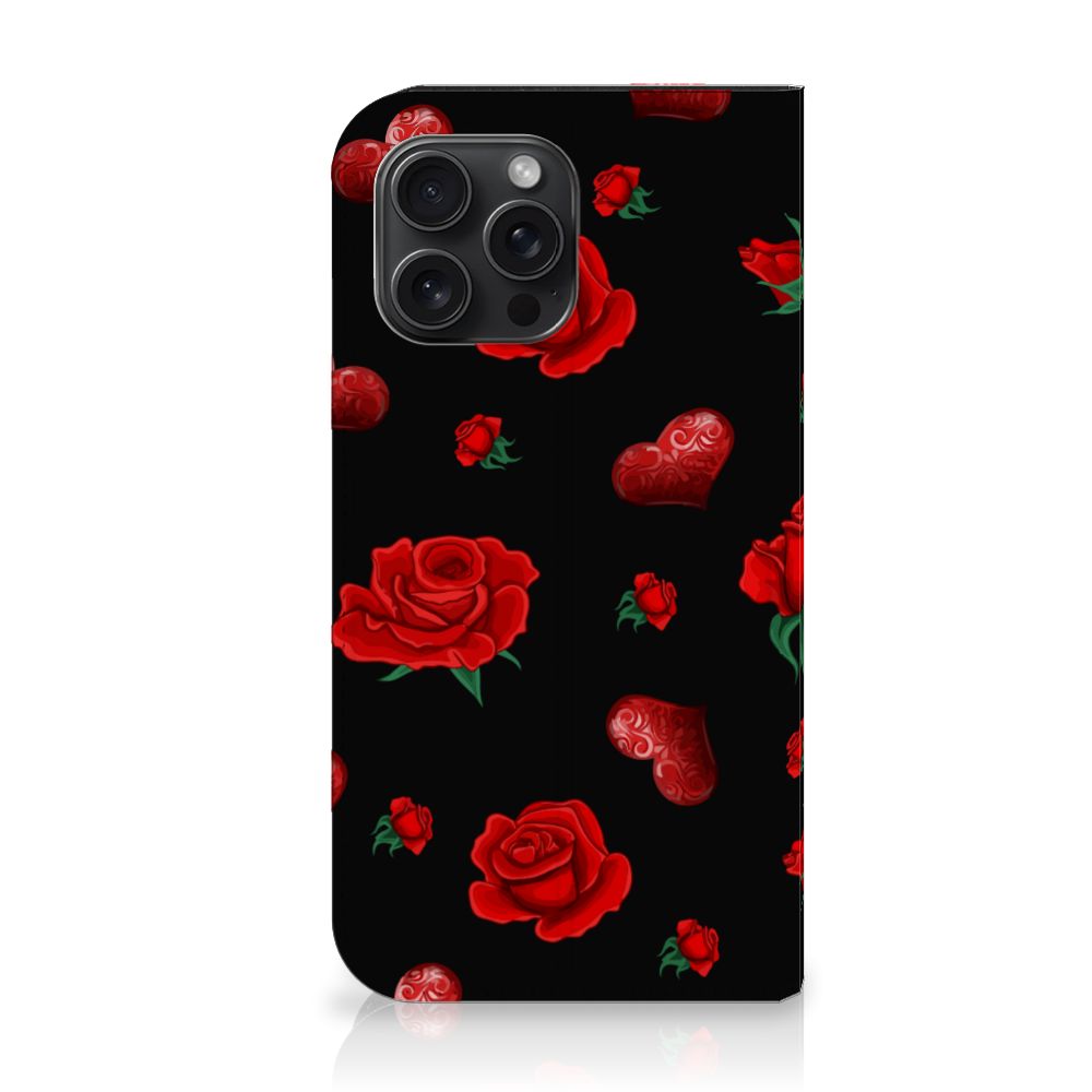 iPhone 15 Pro Max Magnet Case Valentine met rozen en harten design ❤️