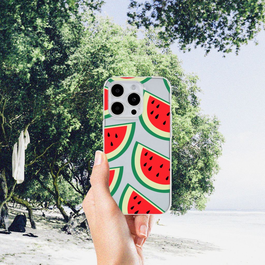 iPhone 15 Pro Max Siliconen Case Watermelons met fris watermeloen design, perfect voor de zomer 🍉