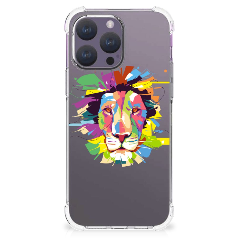 iPhone 15 Pro Max Stevig Bumper Hoesje Lion Color achterkant