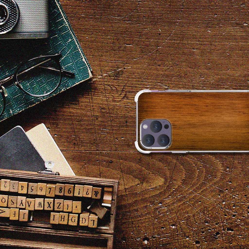 iPhone 15 Pro Max Stevig Telefoonhoesje Donker Hout B2C Telecom