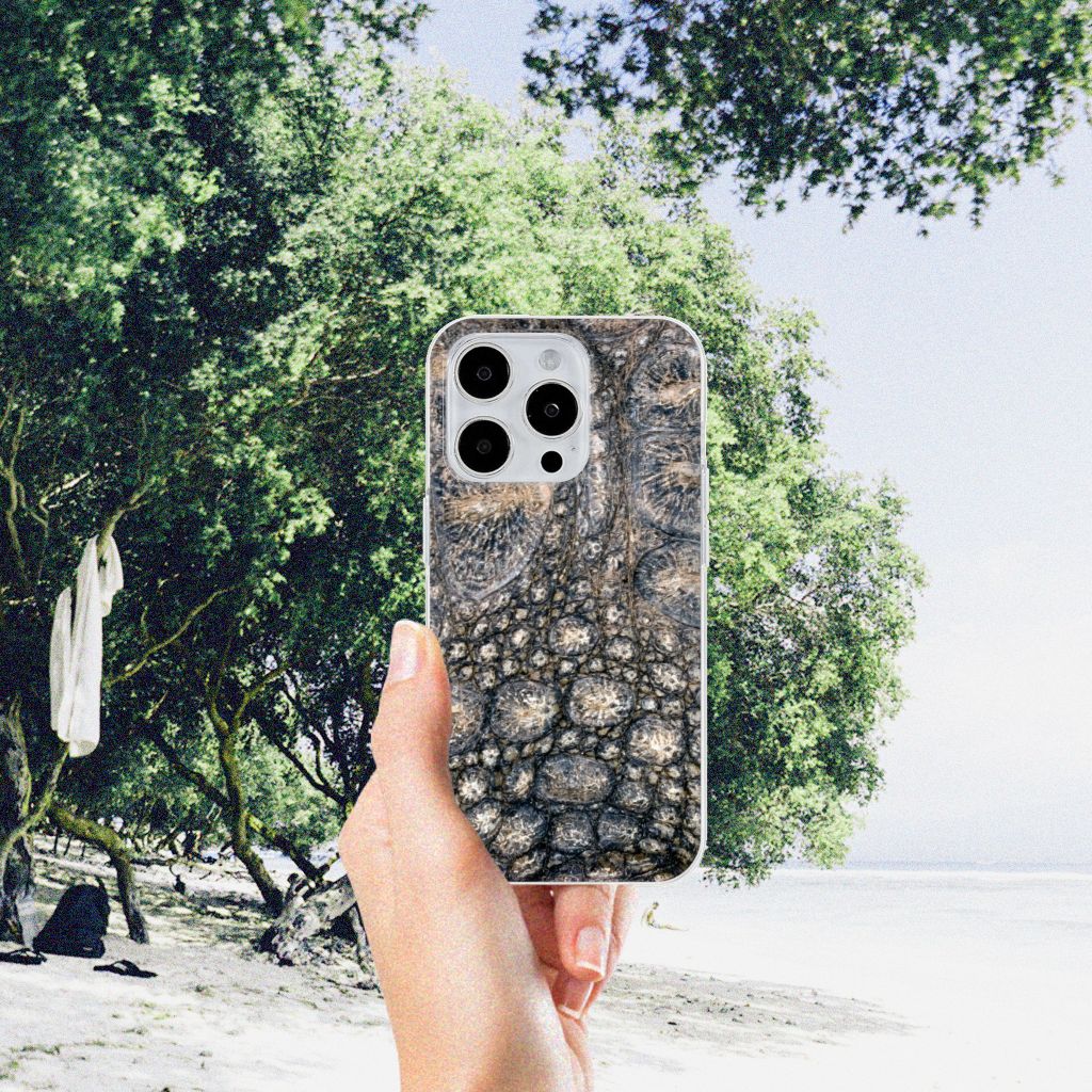 iPhone 15 Pro Max TPU Hoesje Krokodillenprint krokodillenprint hand uitzicht