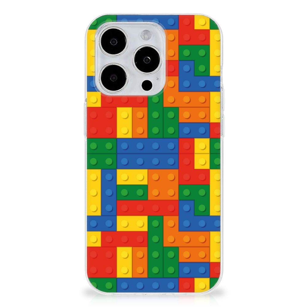 iPhone 15 Pro Max TPU bumper Blokken met kleurrijke Lego print 🎨