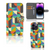 iPhone 15 Pro Max Telefoon Hoesje Funky Retro met kleurrijk geometrisch ontwerp en kaartinvoer voor een artistieke uitstraling.