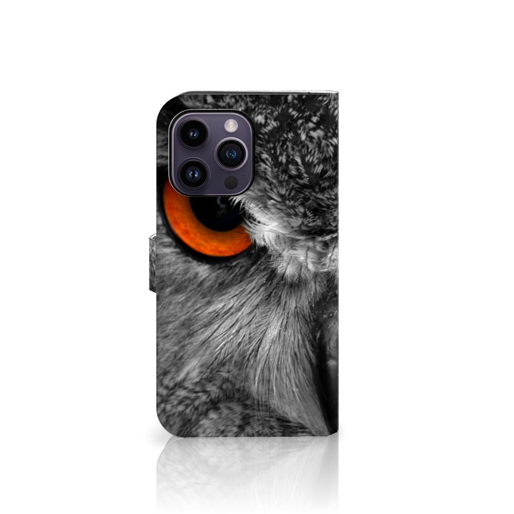 iPhone 15 Pro Max Telefoonhoesje met Pasjes Uil uil design aanzicht