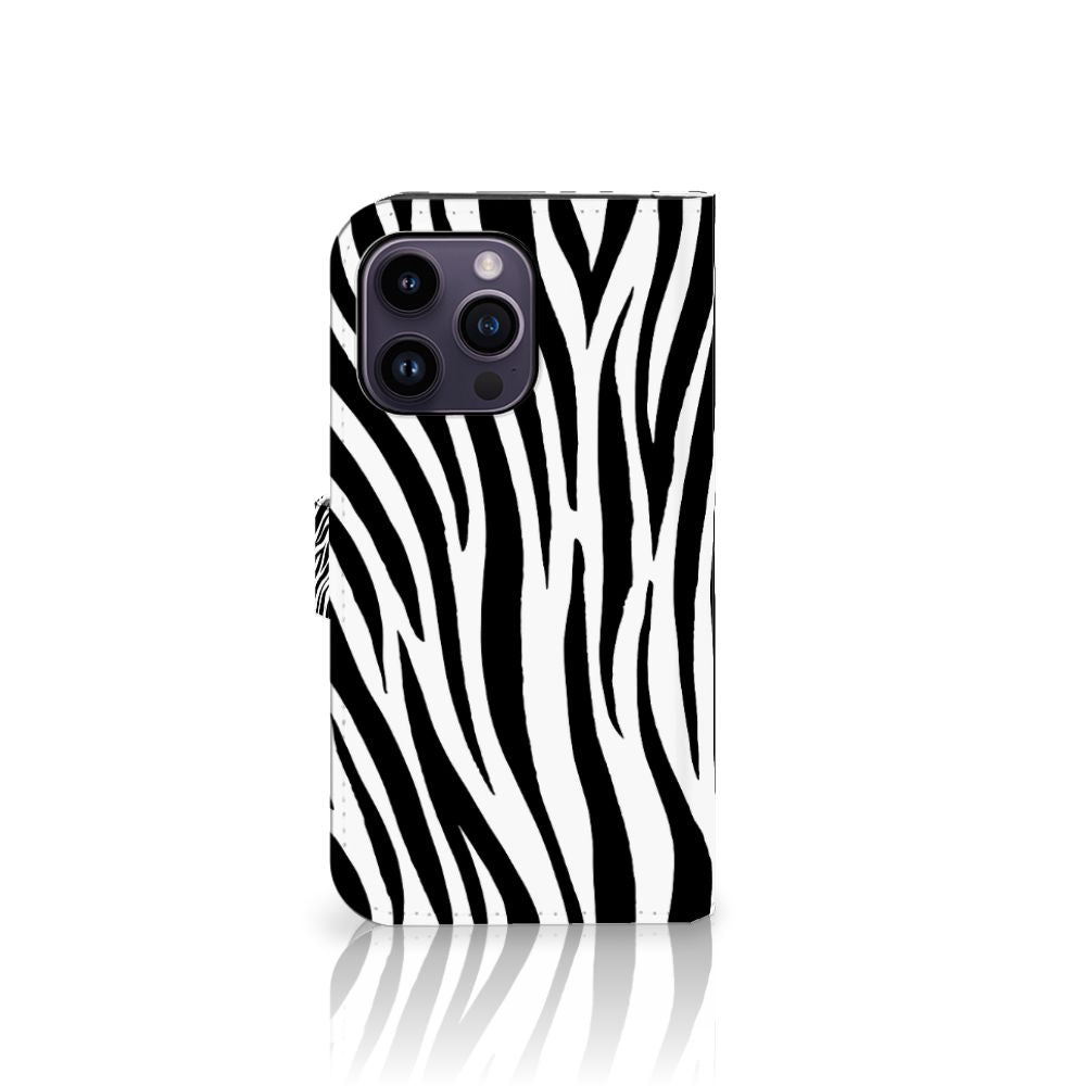 iPhone 15 Pro Max Telefoonhoesje met Pasjes Zebra met opvallende zebraprint design 🦓.