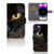 iPhone 15 Pro Max Telefoonhoesje met Pasjes Zwarte Kat met close-up van zwarte kat en felgele ogen.