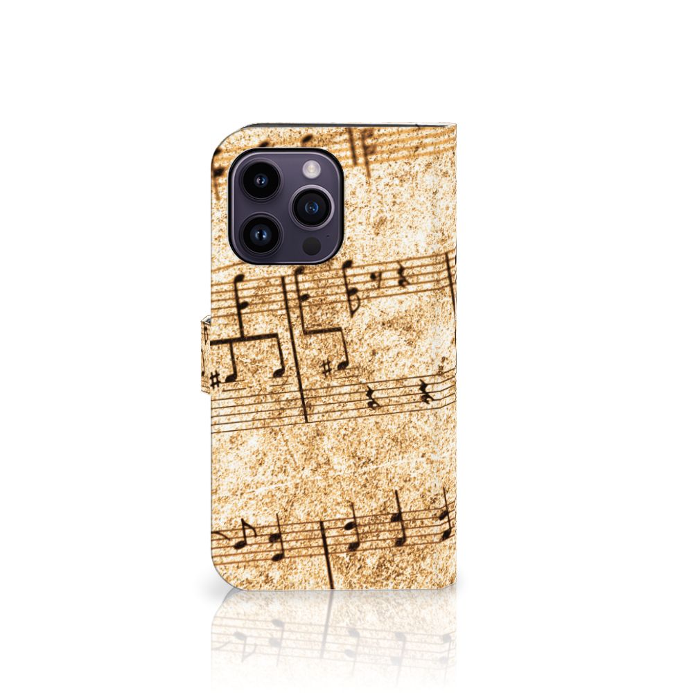 iPhone 15 Pro Max Telefoonhoesje met foto Bladmuziek, opvallend ontwerp met muzikale noten.