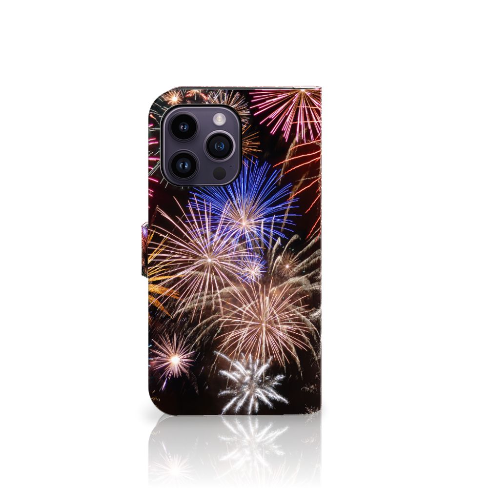 iPhone 15 Pro Max Wallet Case met Pasjes Vuurwerk met kleurrijke siervuurwerkprint 🎆