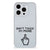 iPhone 15 Pro Silicone-hoesje Finger Don't Touch My Phone met uniek design en transparante randen.