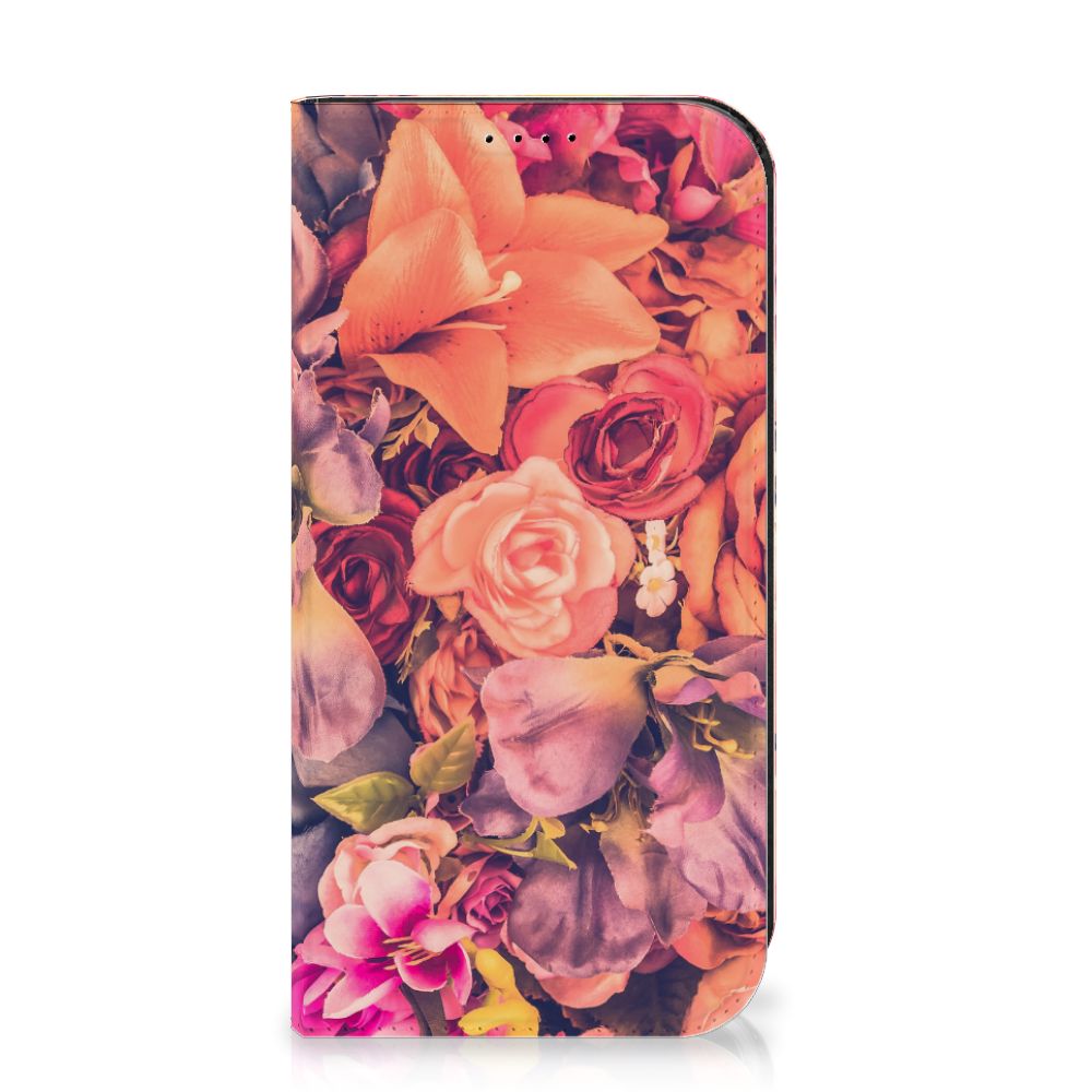 iPhone 15 Pro Smart Cover Bosje Bloemen met kleurrijke oranje, paarse en roze bloemen 🌸