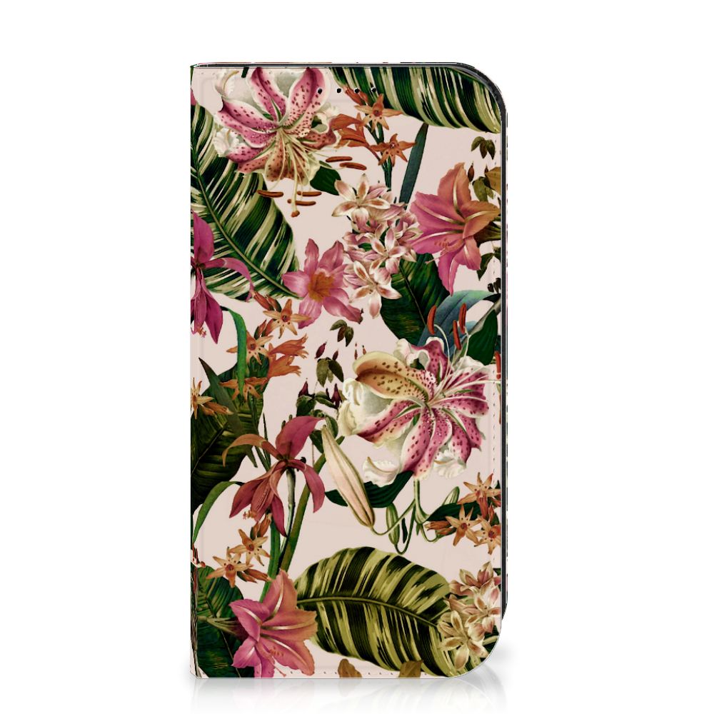 iPhone 15 Pro Smart Cover Flowers met een kleurig bloemenpatroon en groene bladeren 🌸
