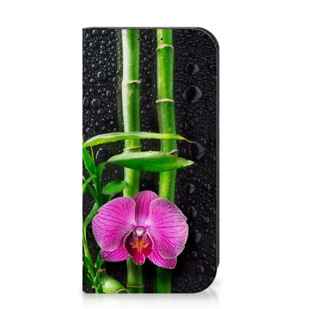 iPhone 15 Pro Smart Cover Orchidee met prachtige orchidee en bamboe op een stijlvolle achtergrond 🌸.