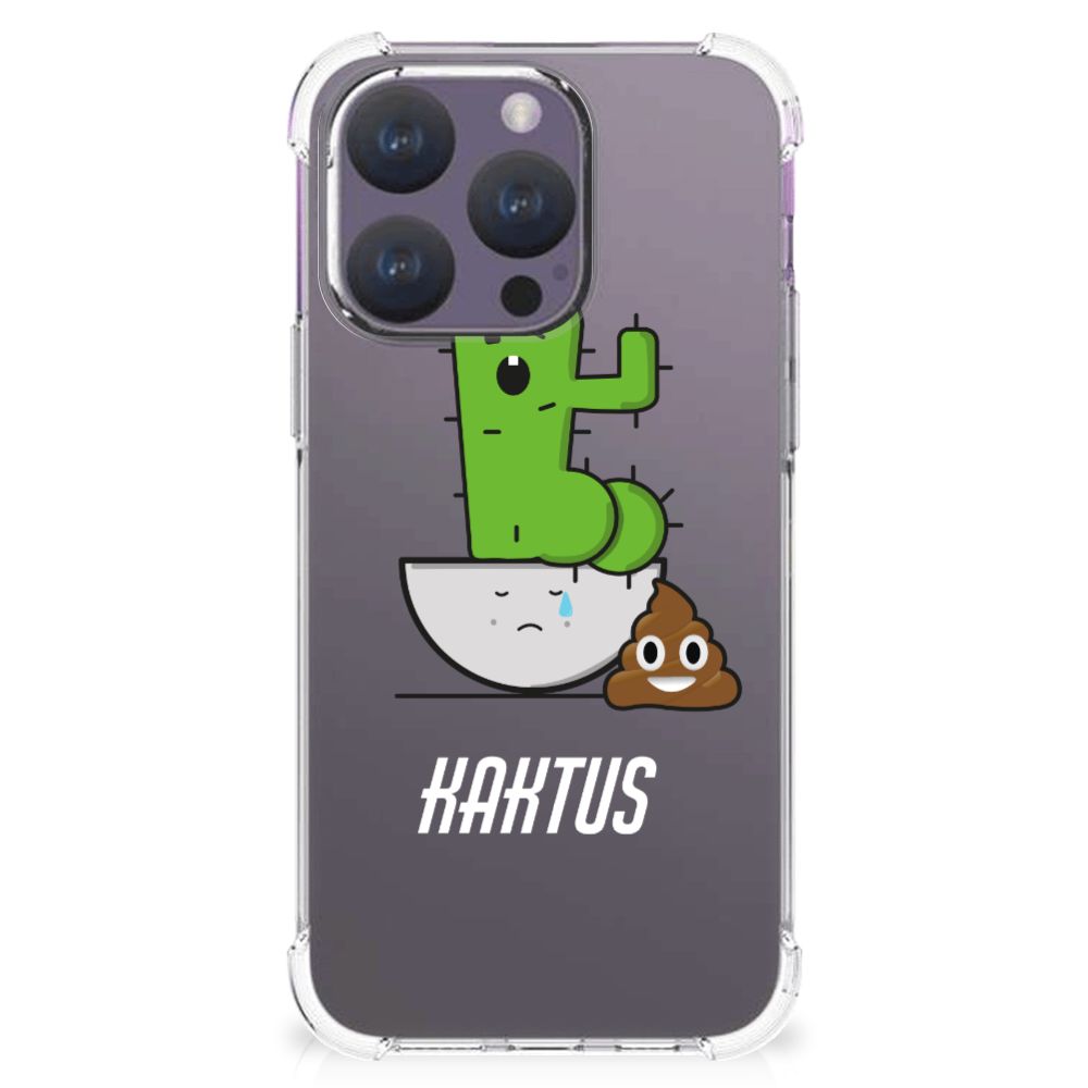 iPhone 15 Pro Stevig Bumper Hoesje Cactus Poo voorkant