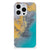 iPhone 15 Pro TPU Siliconen Hoesje Marble Blue Gold achterkant marmer blauw goud