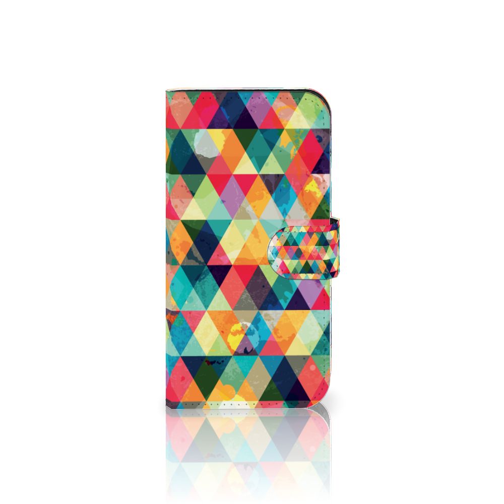 iPhone 15 Pro Telefoon Hoesje Geruit met een kleurrijk ruitjesdesign, perfect voor liefhebbers van opvallende accessoires.