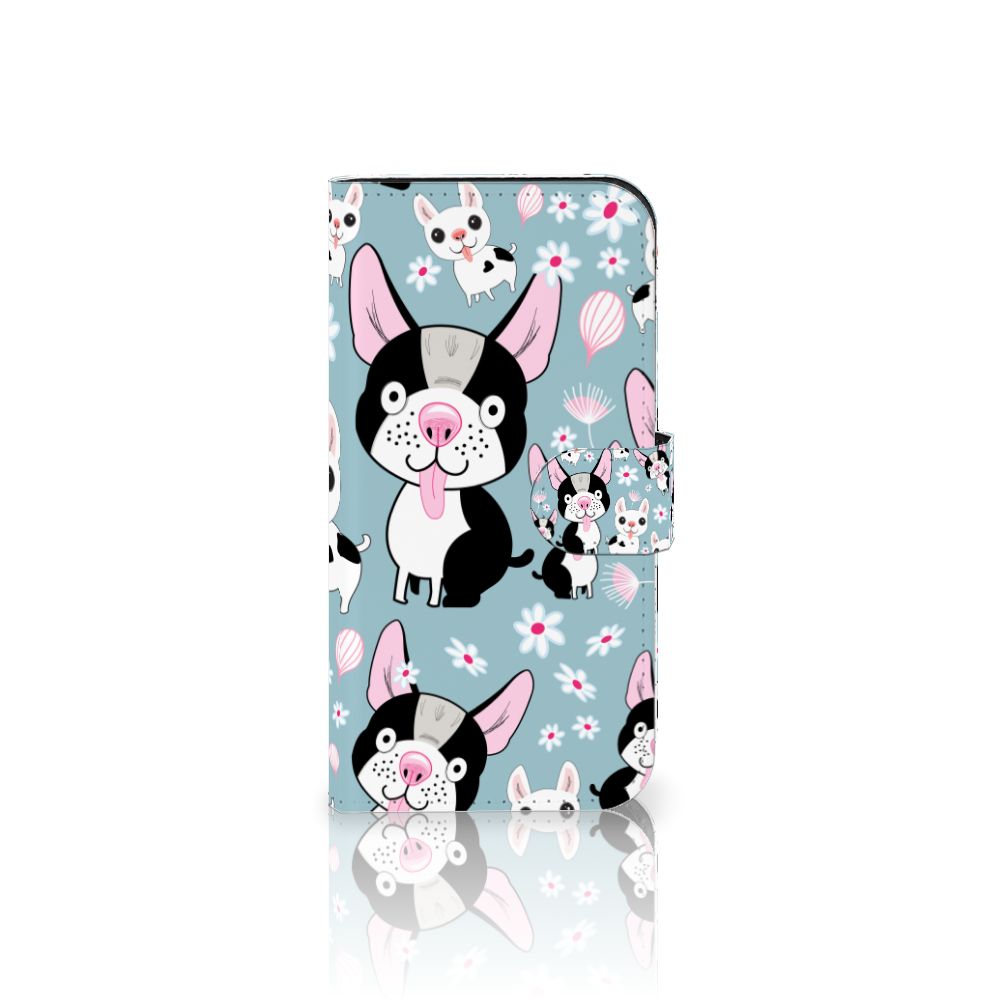 iPhone 15 Pro Telefoonhoesje met Pasjes Hondjes met schattige cartoon hondjes en bloemen 🌸